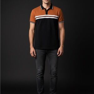 Classic Black and Brown Men's Polo Shirt